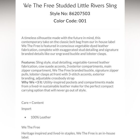 Free People We The Free Studded Little Rivers Sling - Picture 10 of 11